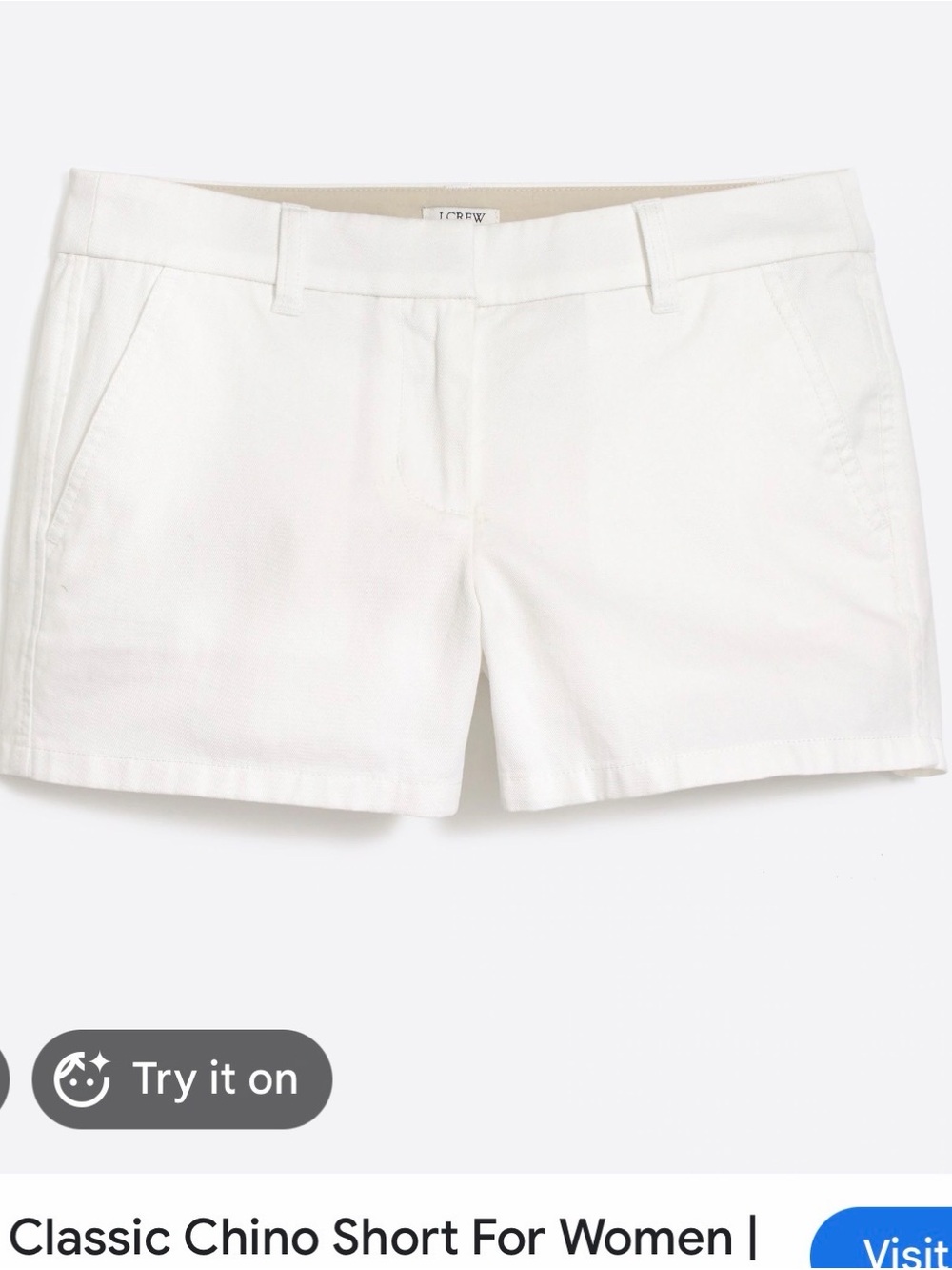J. Crew Classic Chino Shorts in White Size 8